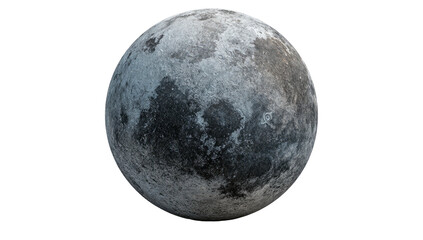 An isolated render featuring a realistic textured celestial sphere