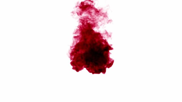 Red ink falling on white background (4K_24fps)