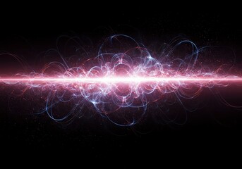 Abstract flowing energy background showing rhythmic quantum patterns, light waves, and complex digital structures, design, data, backdrop