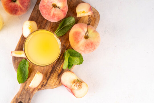 Flat chinese donuts fig peach juice