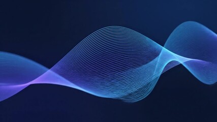 Dynamic blue waveform technology background in motion - Powered by Adobe