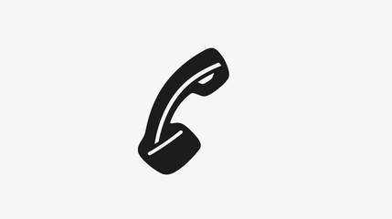 Black Telephone Handset Icon Illustration.
