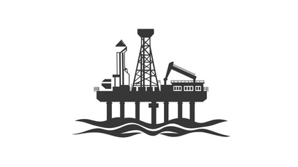 Offshore Oil Rig Platform Illustration.