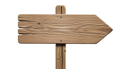 Wooden arrow sign PNG isolated on transparent background, rustic direction pointer for outdoor and navigation design © Maria