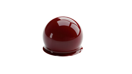 Shiny maroon dome isolated PNG on transparent background, glossy rounded shape with smooth surface for design elements and decorative use