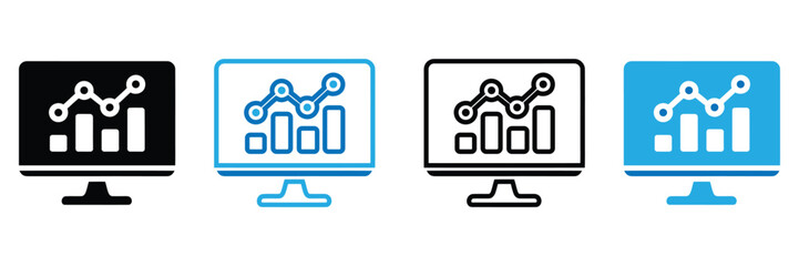 Computer screen displaying various data charts and graphs