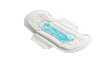Sanitary pad with blue gel isolated on white or transparent background png clipart