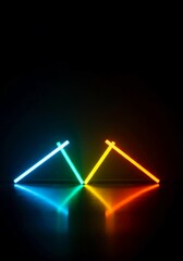 Vibrant abstract display of refracted light creating a colorful geometric pattern and stunning optical distortion on a dark surface, physics, color, rainbow