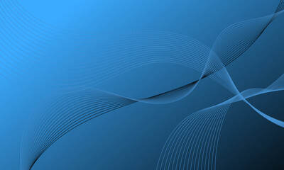 blue smooth lines wave curves with soft gradient abstract background