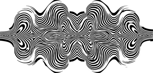 Retro 70s Psychedelic Geometric Vector Pattern, Seamless Wavy Lines in Burnt Orange and Teal, Vintage Style Texture