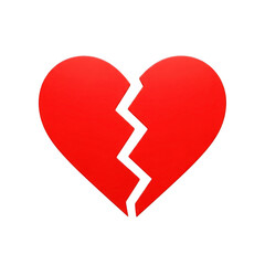 Broken heart isolated on transparent background