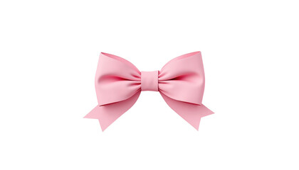 Elegant Pink Bow Ribbon for Hair Accessories, Gifts, and Crafts in a Soft and Charming Style on transparent background