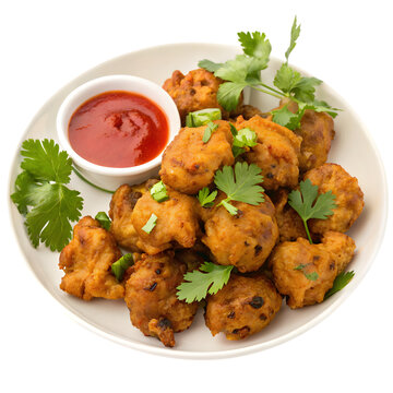 Vegetable pakoras isolated