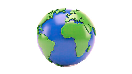 Obraz premium Cartoon Earth Globe with Continents