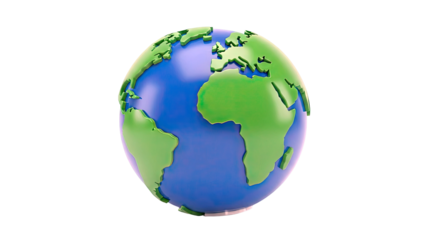 Cartoon Earth Globe with Continents