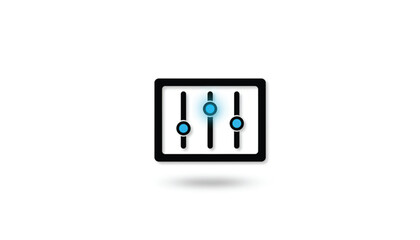 Equalizer on computer screen in modern minimalist style with blue accents and soft lighting for technology interface