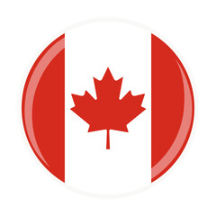 Obraz premium Canada national round circle flag emblem official icon