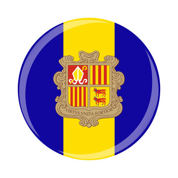 Andora national round circle flag emblem official icon