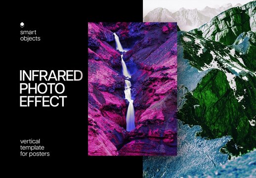 Infrared Poster Photo Effect Mockup