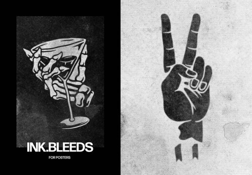 Ink Bleeds Poster Effect Mockup