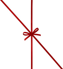 Red Gift Ribbon Bow Festive Decoration