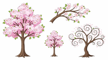 Obraz premium Vibrant cherry blossom trees in full bloom for spring decoration