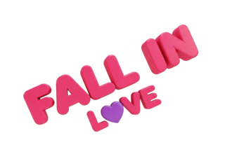 Fall in love isolated on transparent background