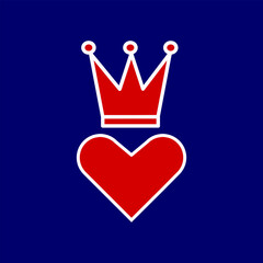 Valentine's Day royal heart icon for love and celebration