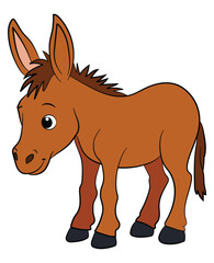 Sad horse isolated on white background