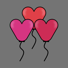 Vibrant heart shaped balloons for celebrations and love themes