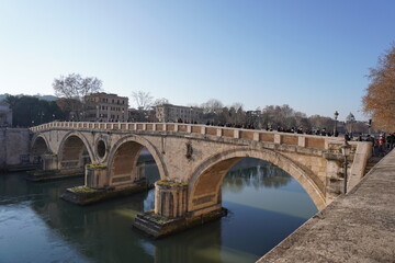 Fototapeta premium bridge over the tiber riber in rome