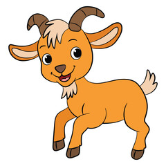 Obraz premium A funny goat isolated on white background