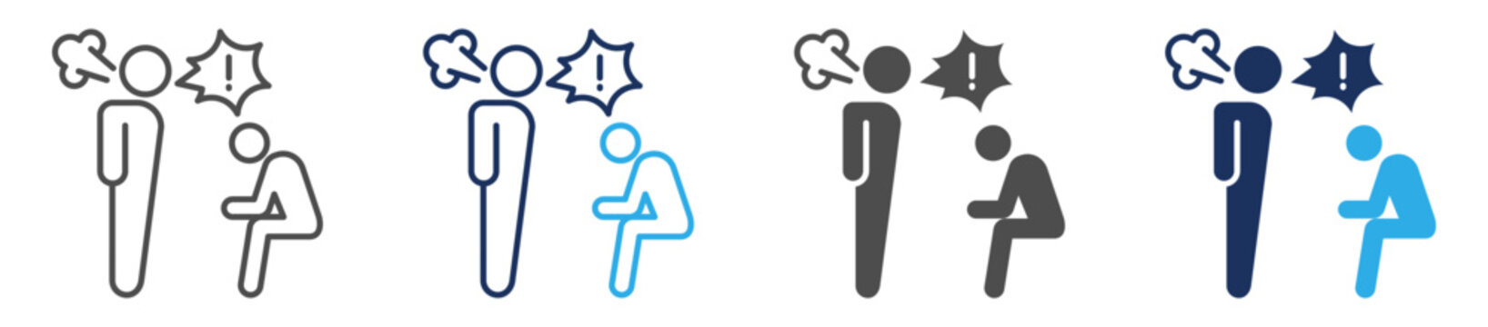 verbal abuse icon sheet with multi style