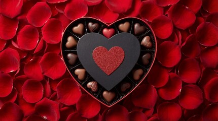 Heart-shaped chocolate box isolated on white background
