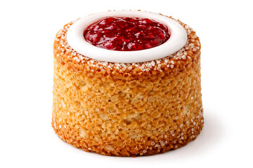 Runebergintorttu, almond rum cake, traditional style, white background