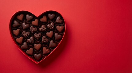 Heart-shaped chocolate box isolated on white background