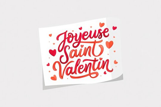 Happy valentines day joyeuse saint valentin greeting card design