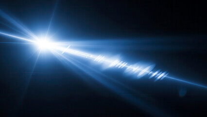 Abstract Blue Light Beam with Glowing Energy Streak on Dark Background | abstract blue light background | blue light background