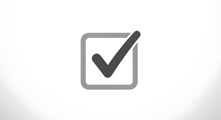 A simple checkmark icon in a gray square on a white background