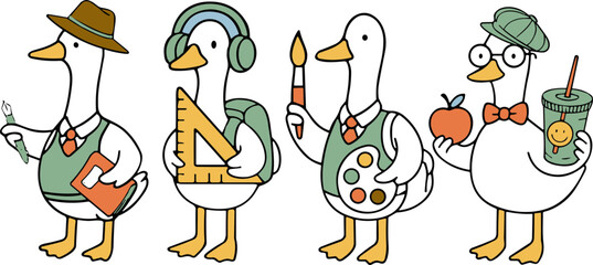 Goose Back To School Svg, Just A School Goose Svg, Cute Student Goose Svg, Silly Goose Student Svg, Teacher Goose © megaton