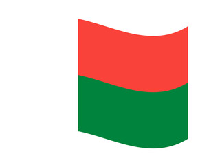 Waving flag of Madagascar country with transparent background for graphic use