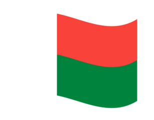 Waving flag of Madagascar country with transparent background for graphic use