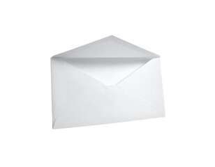 White Envelope with Open Flap, Slightly Tilted, Transparent Background