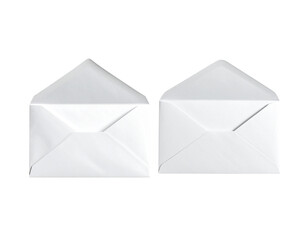 White Envelope with Open Flap, Slightly Tilted, Transparent Background 