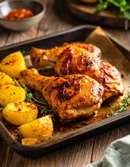 H&auml;hnchenschenkel mit Ofenkartoffeln