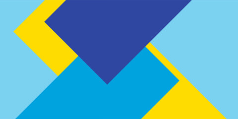 Abstract blue and yellow color paper geometry composition background © Moh