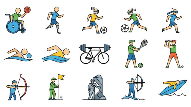 Collection of Various Sports Icons and Illustrations.