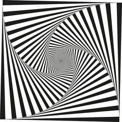 Square tunnel pattern. Optical illusion Vector. Hypnotic art shape. Abstract depth.