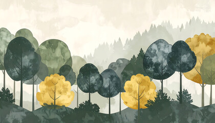 green forest in the morning