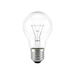Clear incandescent light bulb isolated on transparent background object a classic electric light source for illumination purposes